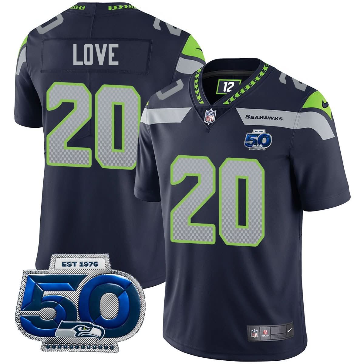 Seattle Seahawks 50th Season Vapor Limited Jersey - All Stitched - image 7