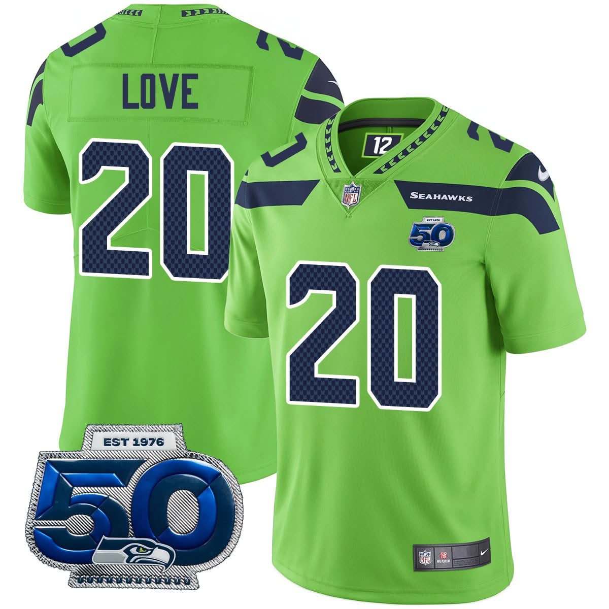 Seattle Seahawks 50th Season Vapor Limited Jersey - All Stitched - image 25