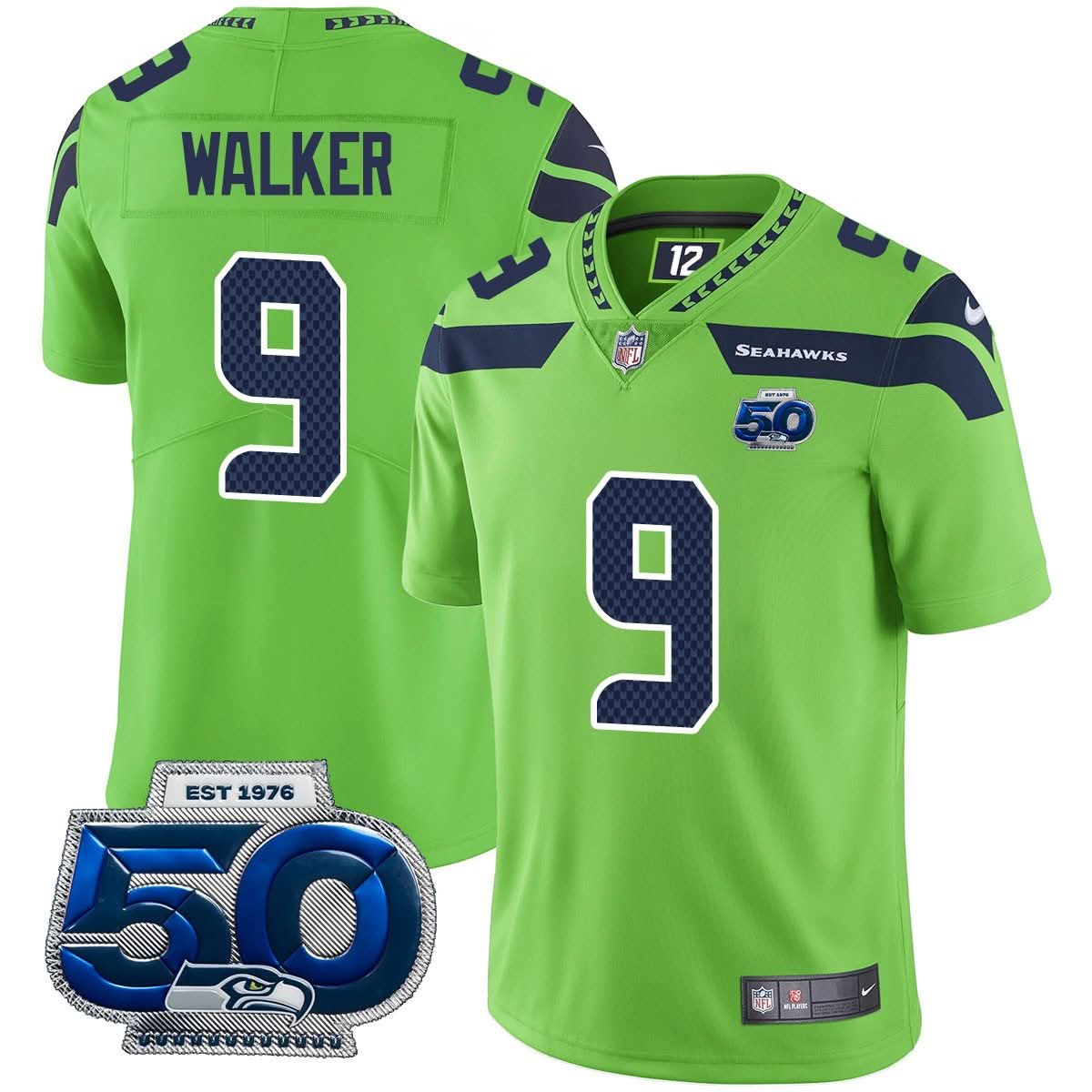 Seattle Seahawks 50th Season Vapor Limited Jersey - All Stitched - image 20