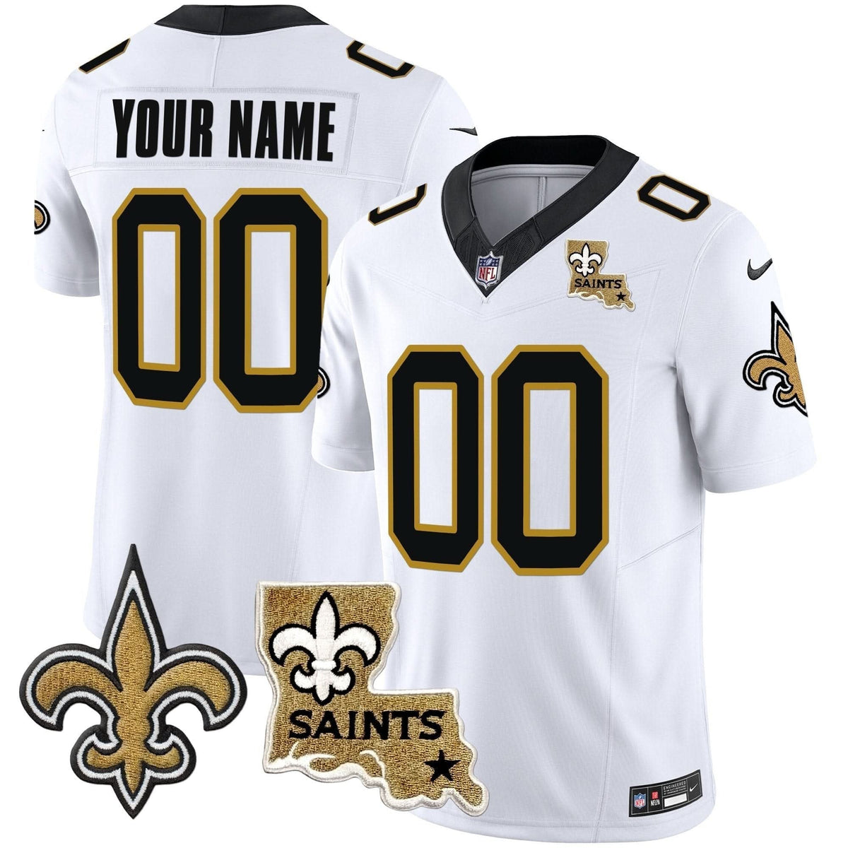 Saints 1987 Legacy Vapor Custom Jersey V2 - All Stitched - image 2