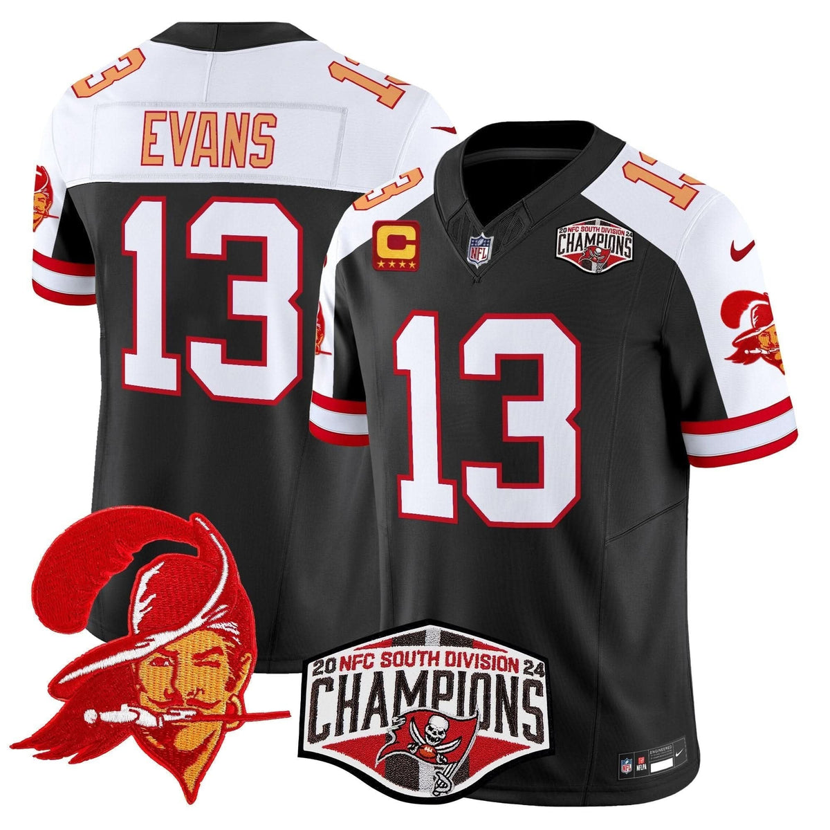 Tampa Bay Buccaneers Creamsicle 2024 NFC South Division Champions Patch Vapor Limited Jersey - All Stitched - image 11