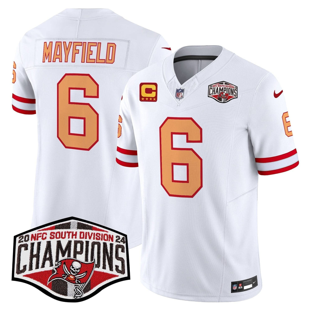 Tampa Bay Buccaneers Creamsicle 2024 NFC South Division Champions Patch Vapor Limited Jersey - All Stitched - image 22