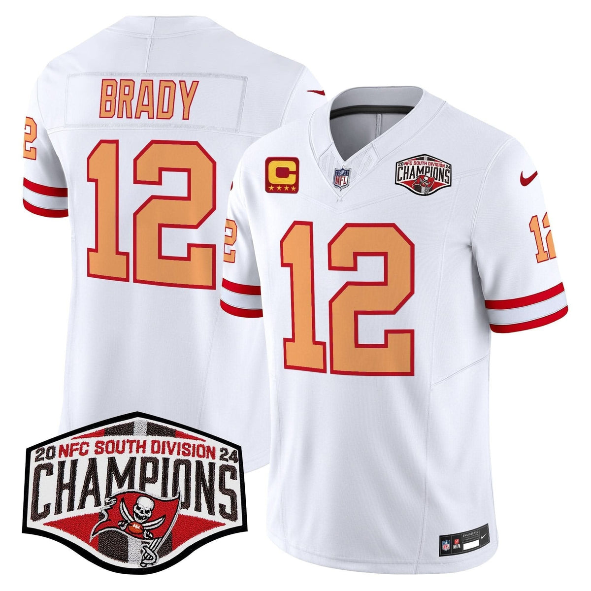 Tampa Bay Buccaneers Creamsicle 2024 NFC South Division Champions Patch Vapor Limited Jersey - All Stitched - image 24