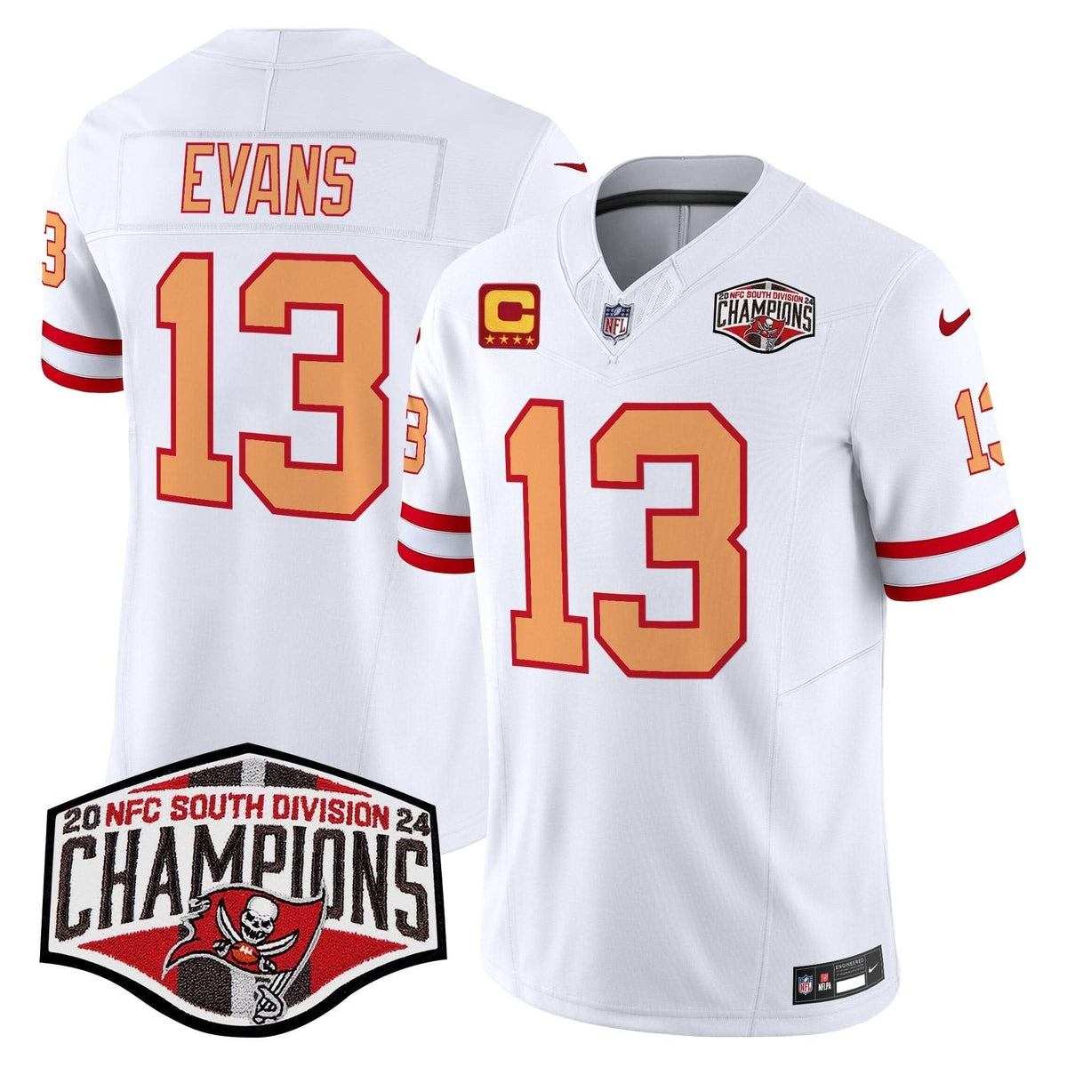 Tampa Bay Buccaneers Creamsicle 2024 NFC South Division Champions Patch Vapor Limited Jersey - All Stitched - image 25