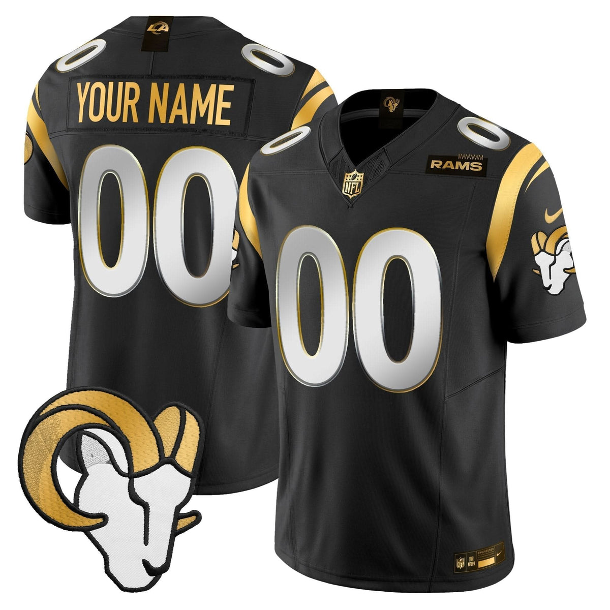 Los Angeles Rams 2024 Gold Vapor Limited Custom Jersey - All Stitched - image 4