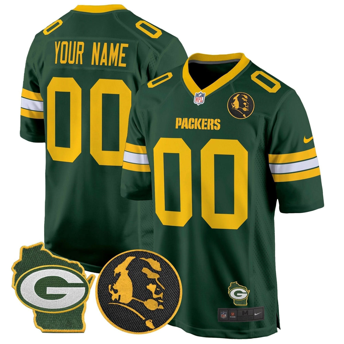 Packers John Madden & Home Patch Game Custom Jersey - All Stitched - image 3