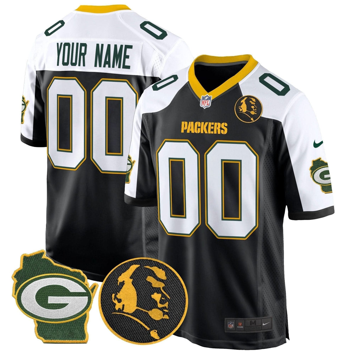 Packers John Madden & Home Patch Game Custom Jersey - All Stitched - image 1