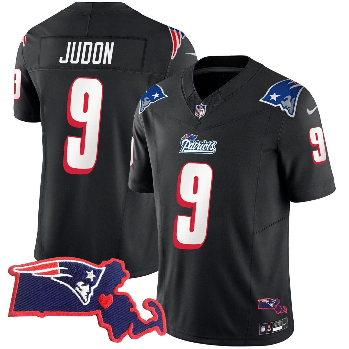 Patriots 1996 Throwback State Patch Vapor Jersey - All Stitched - image 32