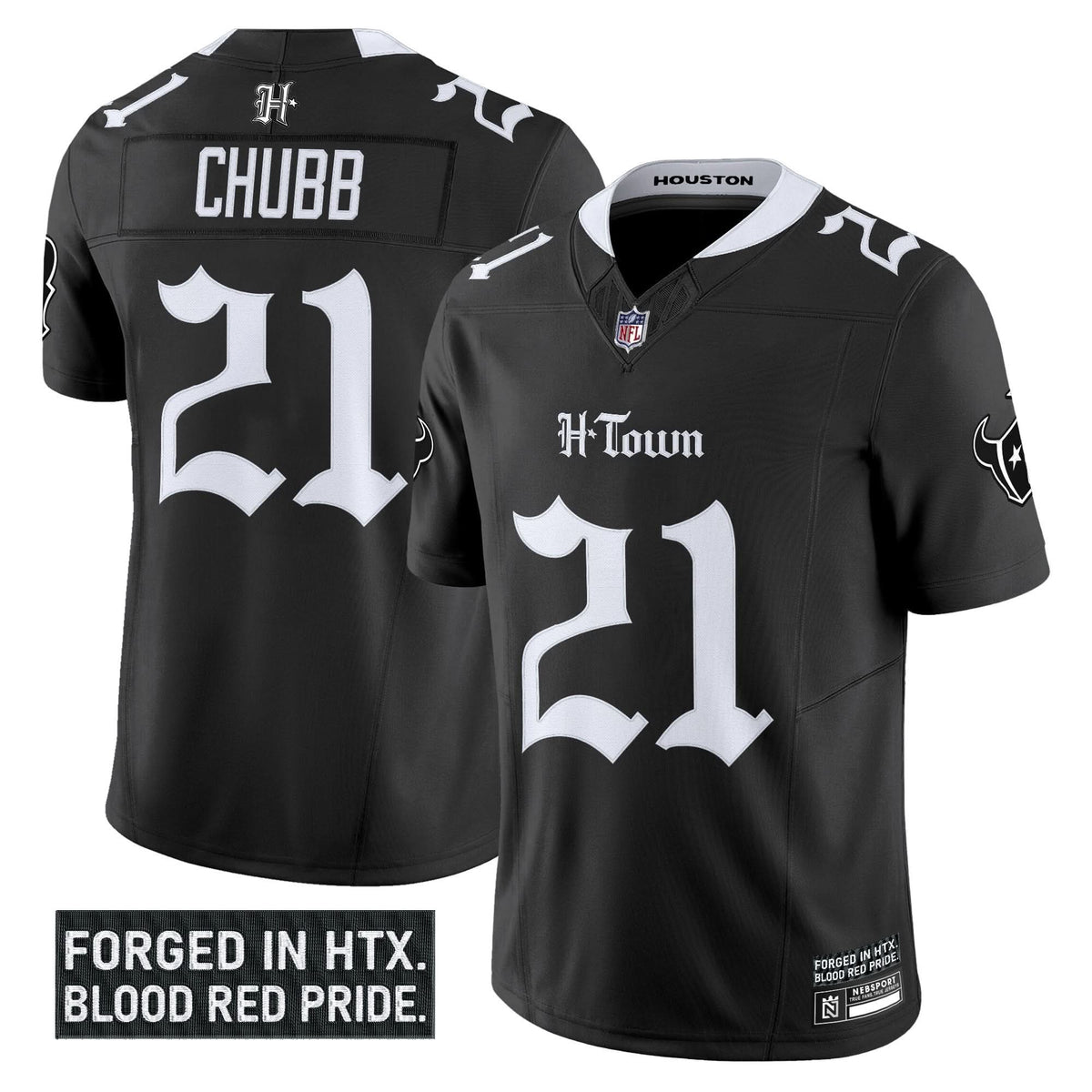 Houston Texans 'Gothic Lone Star Shadows Edition' Vapor Limited Jersey - All Stitched - image 9
