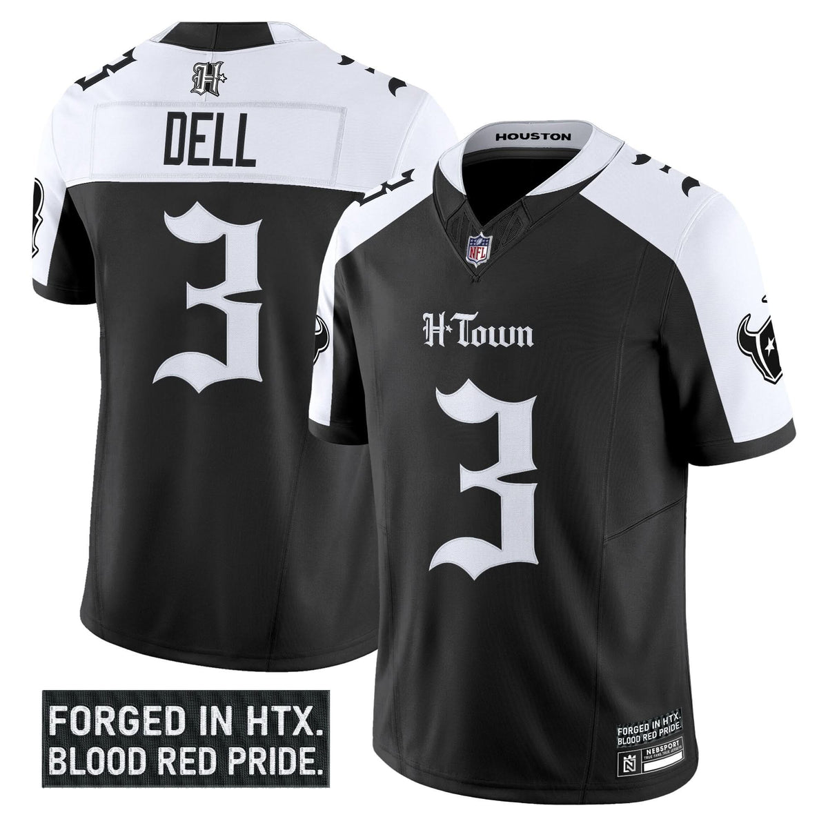 Houston Texans 'Gothic Lone Star Shadows Edition' Vapor Limited Jersey - All Stitched - image 24