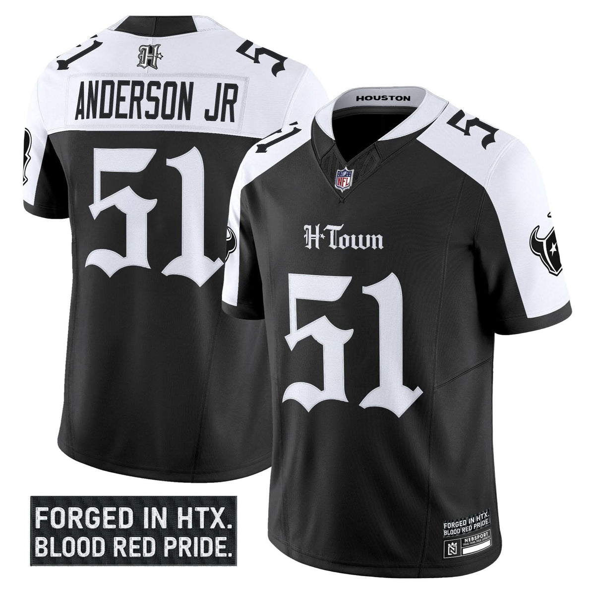 Houston Texans 'Gothic Lone Star Shadows Edition' Vapor Limited Jersey - All Stitched - image 26