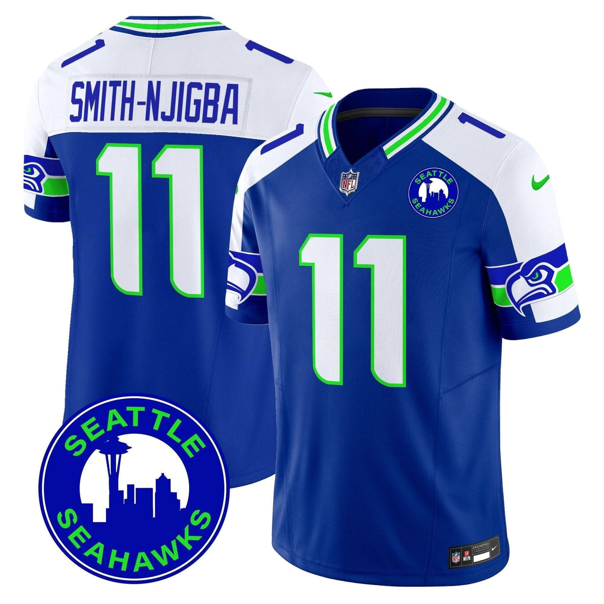 Seahawks 2024 Seattle City Patch Vapor Limited Jersey - All Stitched - image 8