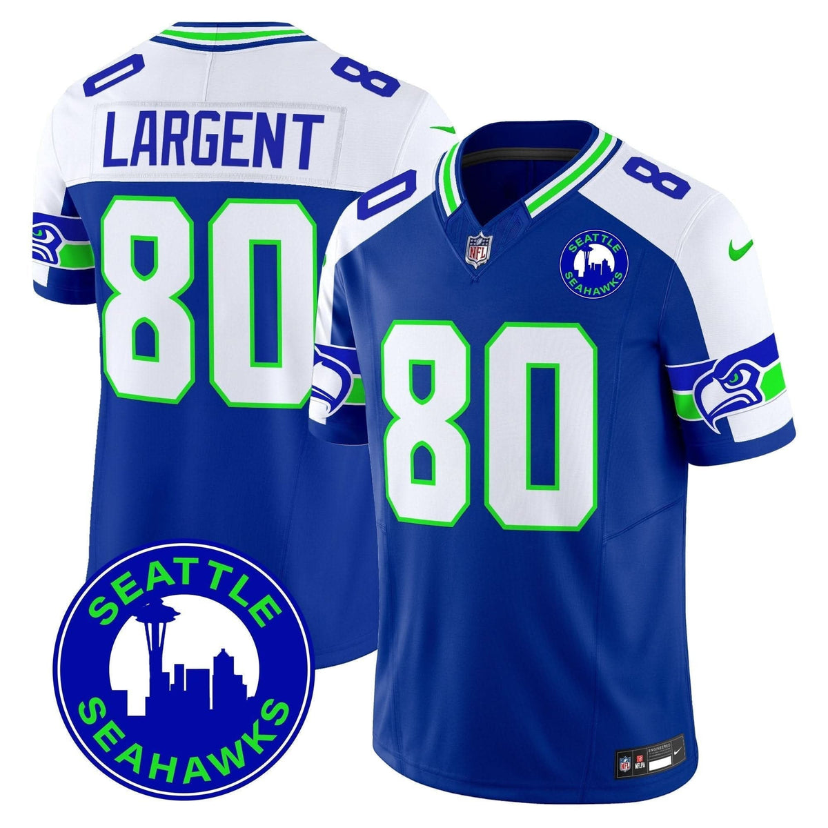 Seahawks 2024 Seattle City Patch Vapor Limited Jersey - All Stitched - image 12