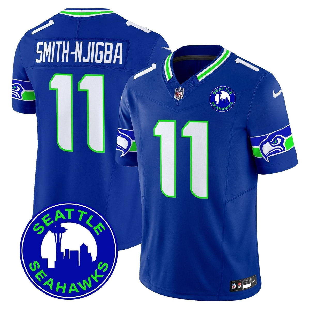 Seahawks 2024 Seattle City Patch Vapor Limited Jersey - All Stitched - image 15