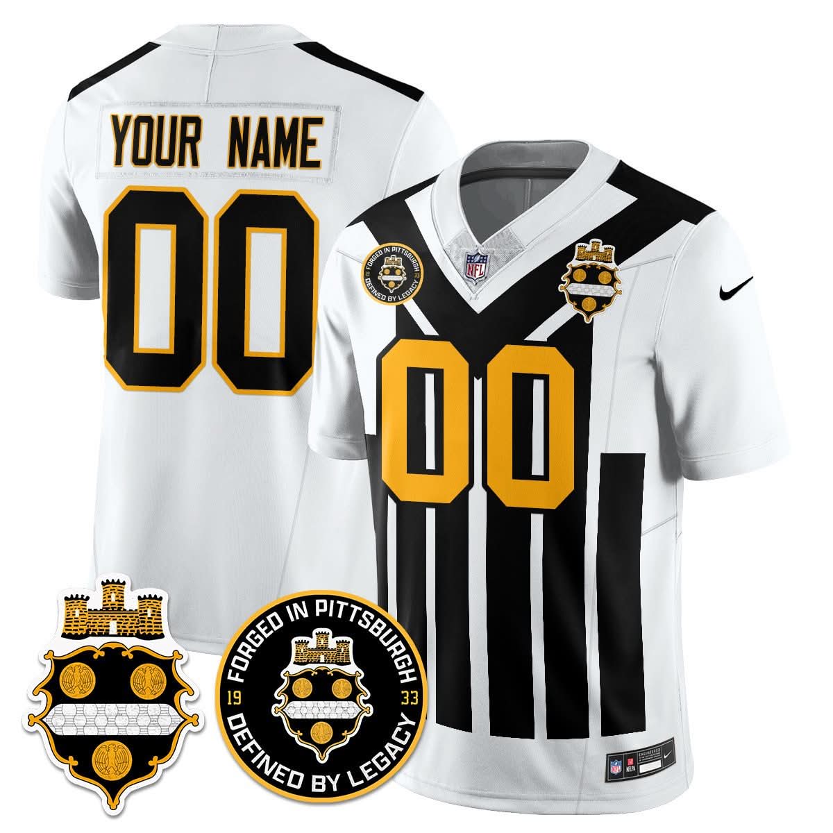 Pittsburgh Steelers Alternate 1933 Throwback Limited Custom Jersey - All Stitched - image 3