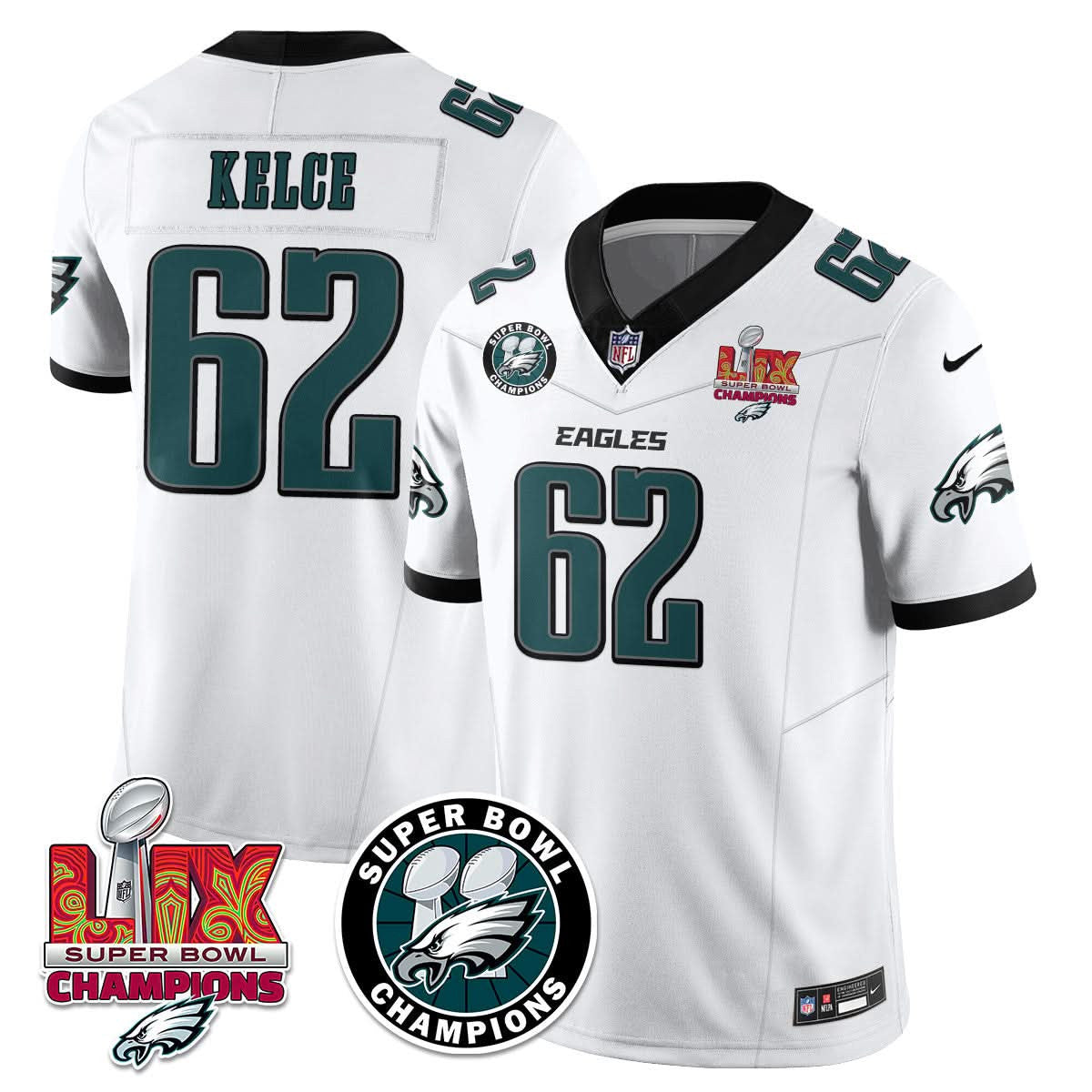 Philadelphia Eagles Super Bowl LIX Champions Jersey - All Stitched - image 5