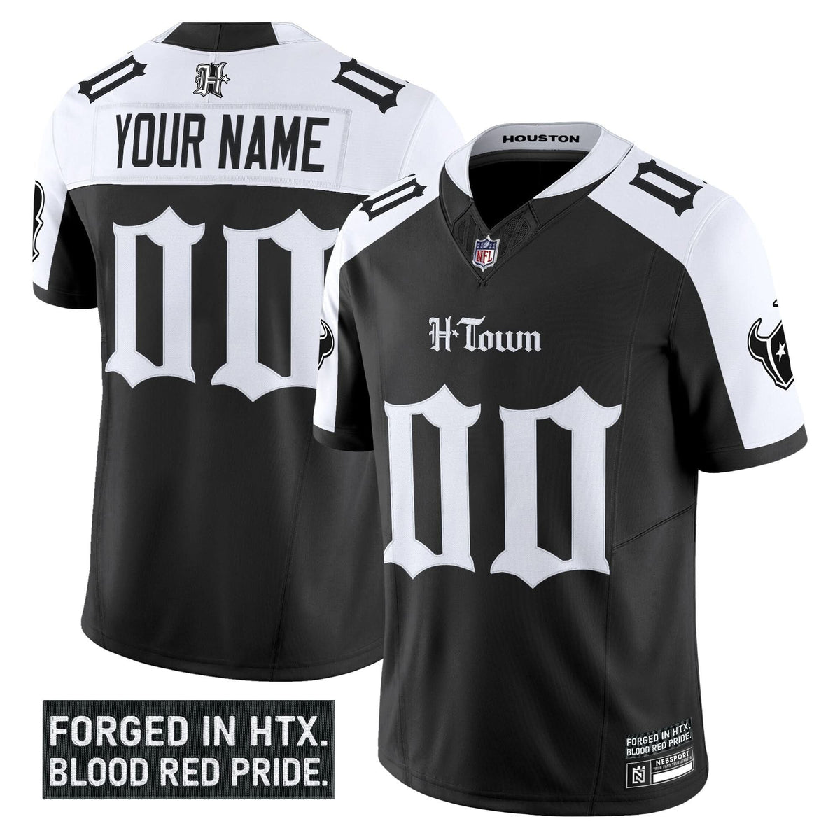 Houston Texans 'Gothic Lone Star Shadows Edition' Vapor Limited Custom Jersey - All Stitched - image 3