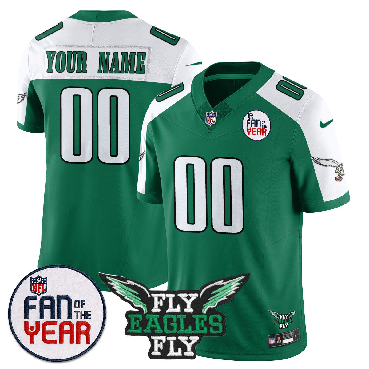 Custom Philadelphia Eagles "Fan Of The Year" Jersey - All Stitched - image 3