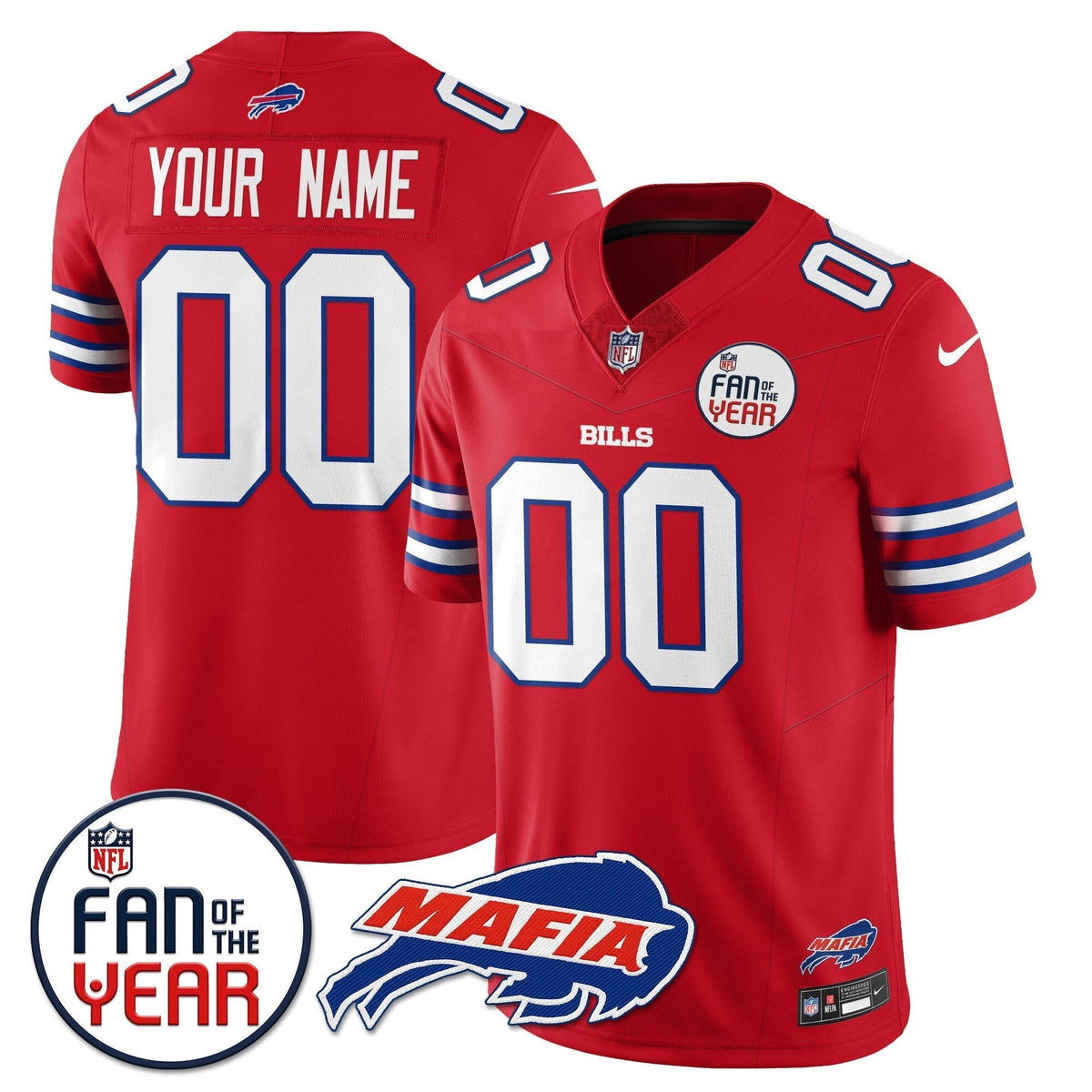Buffalo Bills "Fan Of The Year" Custom Jersey - All Stitched - image 2