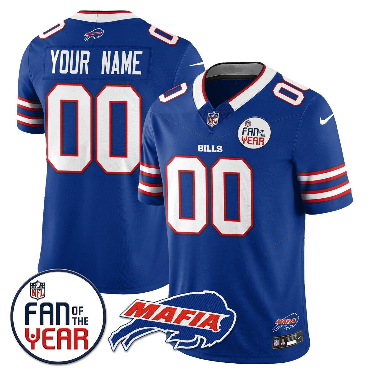 Buffalo Bills "Fan Of The Year" Custom Jersey - All Stitched - image 4