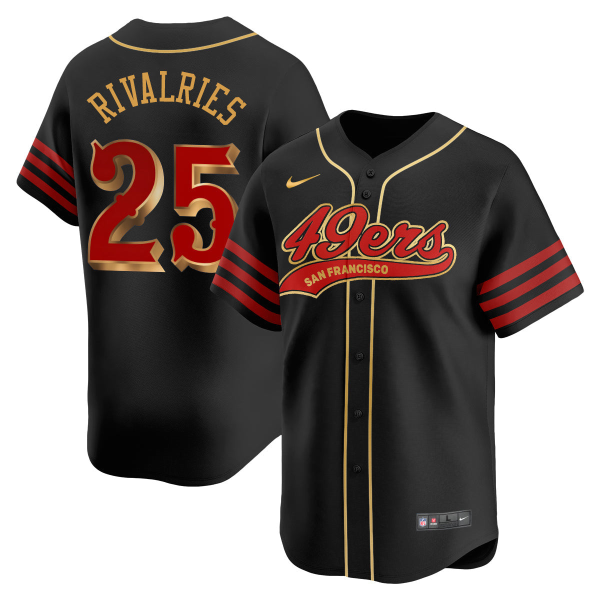 San Francisco 49ers Rivalry Series Baseball Jersey - All Stitched - image 3