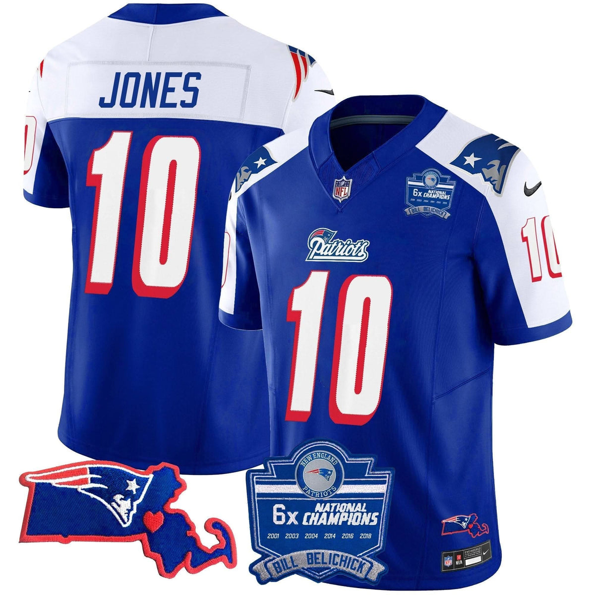 Patriots Bill Belichick 6x Champions Patch Vapor Jersey - All Stitched - image 9