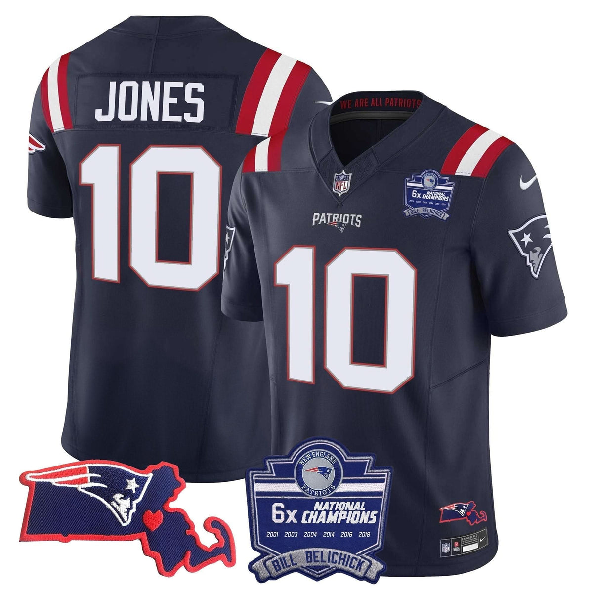 Patriots Bill Belichick 6x Champions Patch Vapor Jersey - All Stitched - image 16