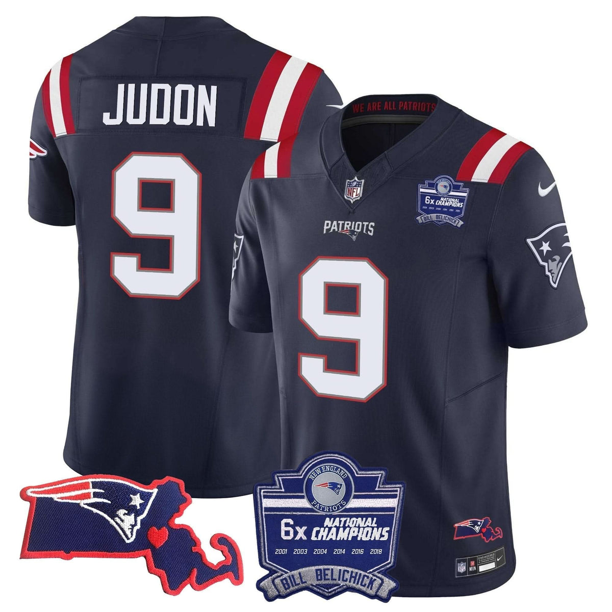 Patriots Bill Belichick 6x Champions Patch Vapor Jersey - All Stitched - image 17