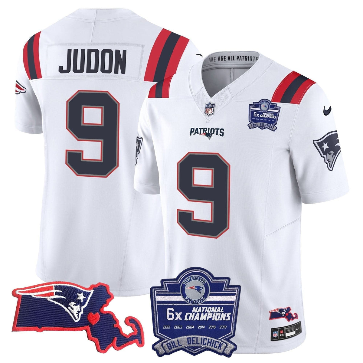 Patriots Bill Belichick 6x Champions Patch Vapor Jersey - All Stitched - image 31