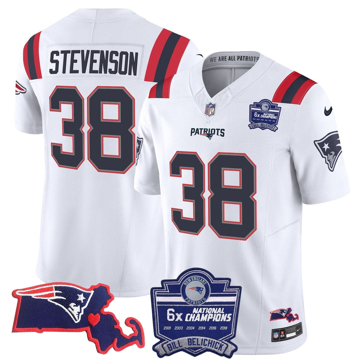 Patriots Bill Belichick 6x Champions Patch Vapor Jersey - All Stitched - image 34