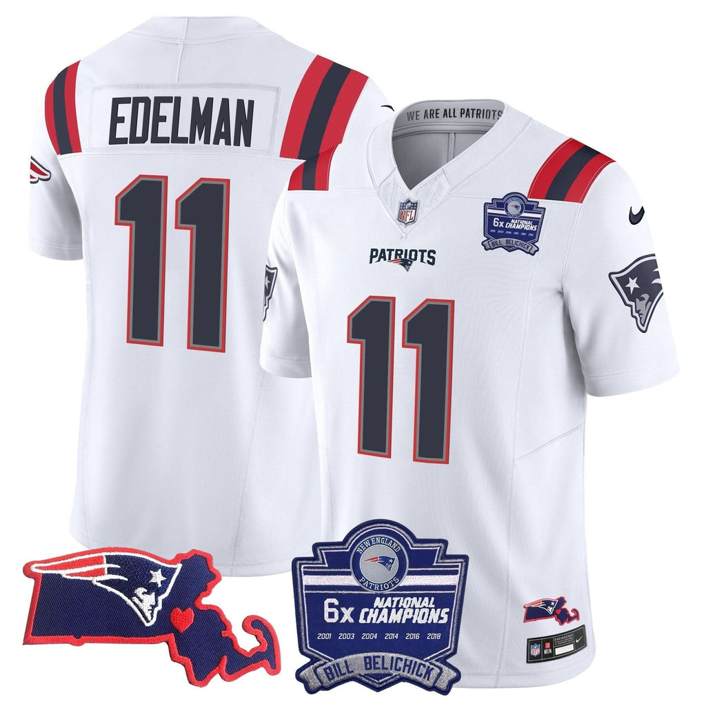 Patriots Bill Belichick 6x Champions Patch Vapor Jersey - All Stitched - image 35