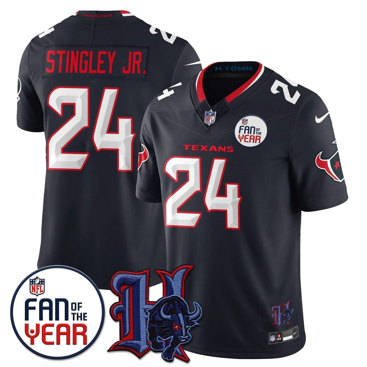 Houston Texans "Fan Of The Year" Jersey - All Stitched - image 4