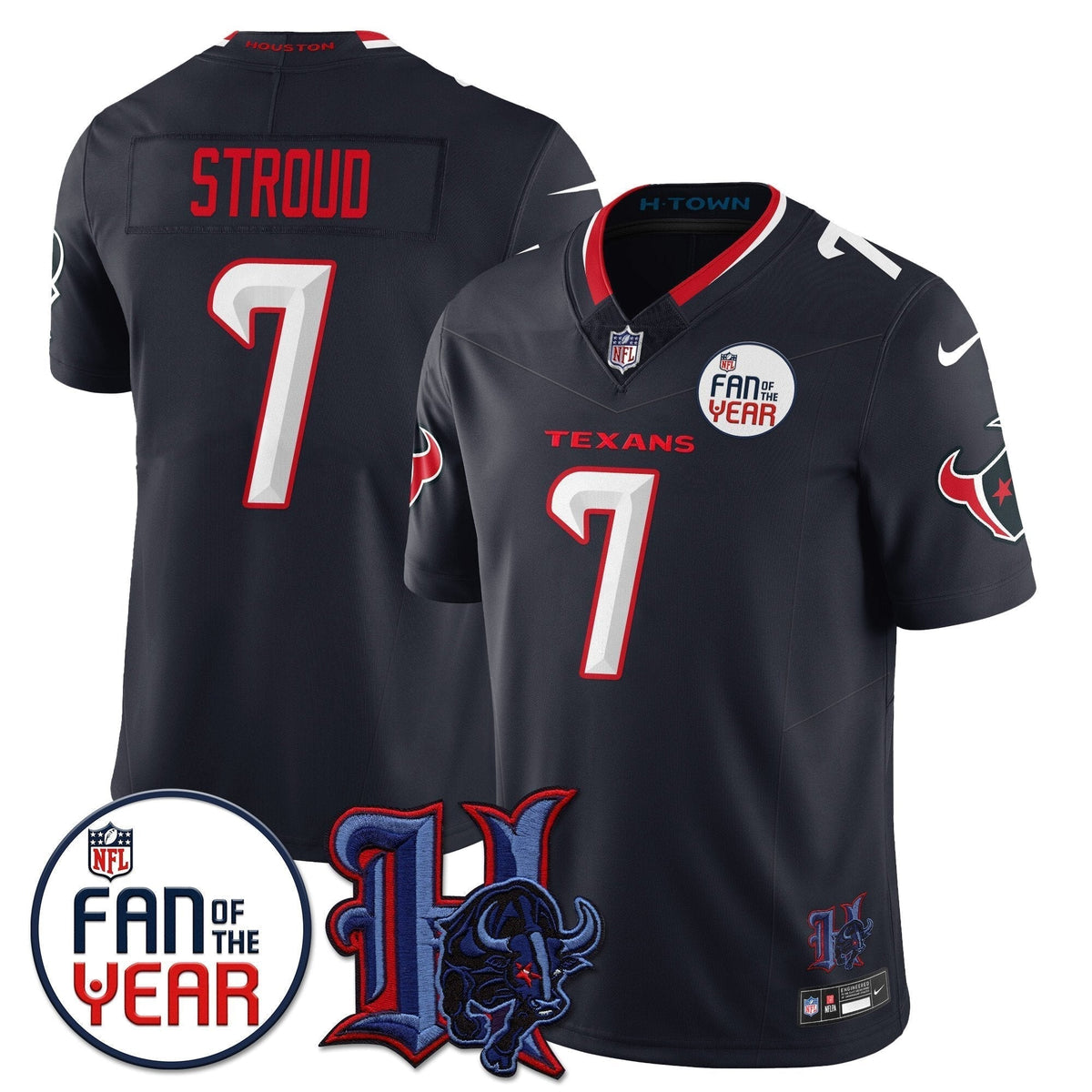 Houston Texans "Fan Of The Year" Jersey - All Stitched - image 3