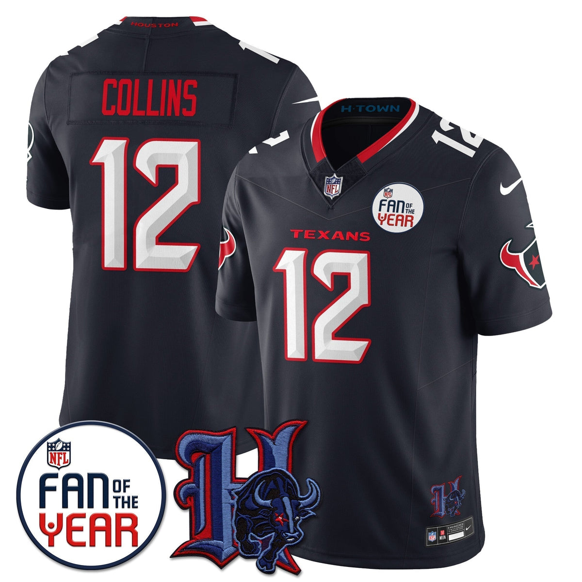 Houston Texans "Fan Of The Year" Jersey - All Stitched - image 5