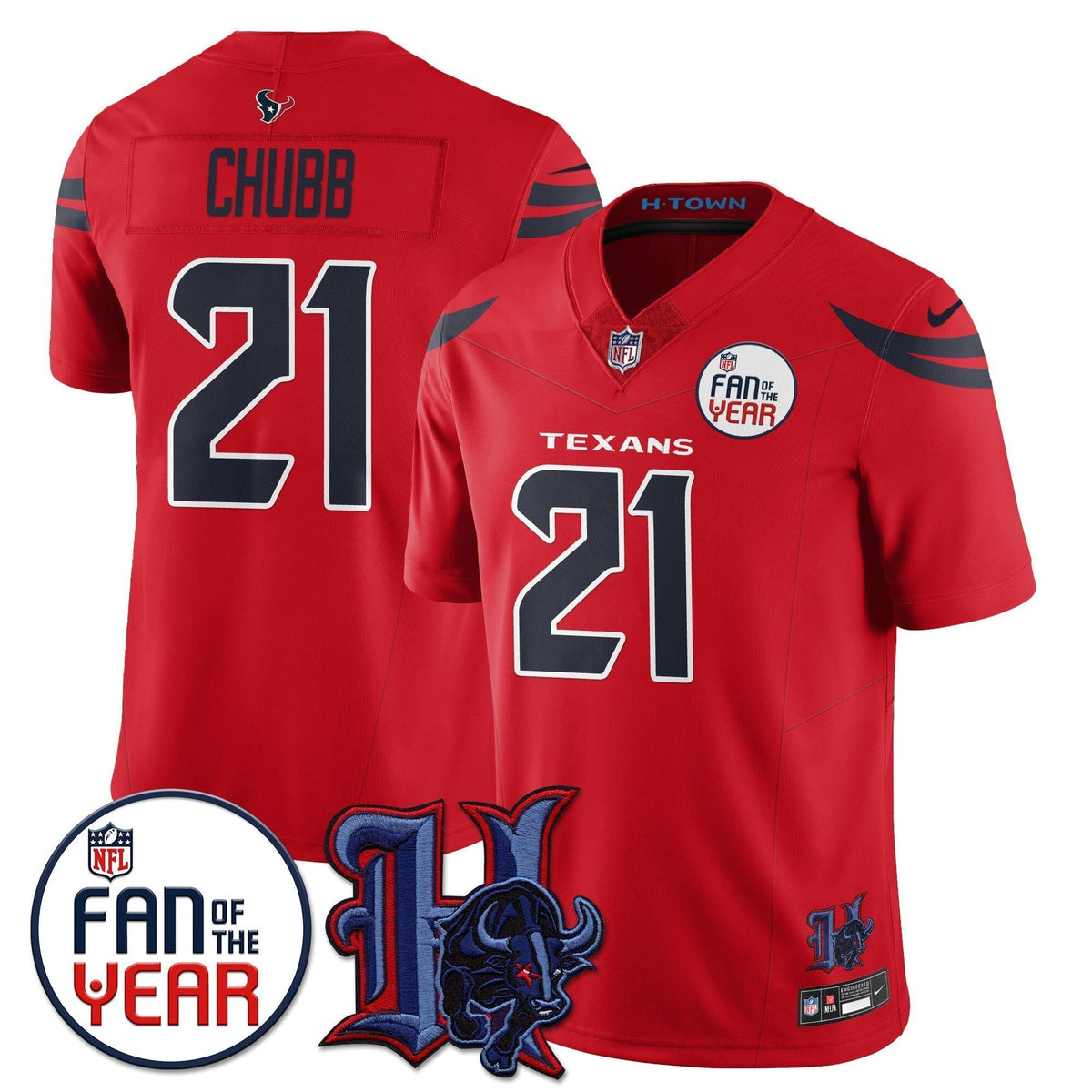 Houston Texans "Fan Of The Year" Jersey - All Stitched - image 6