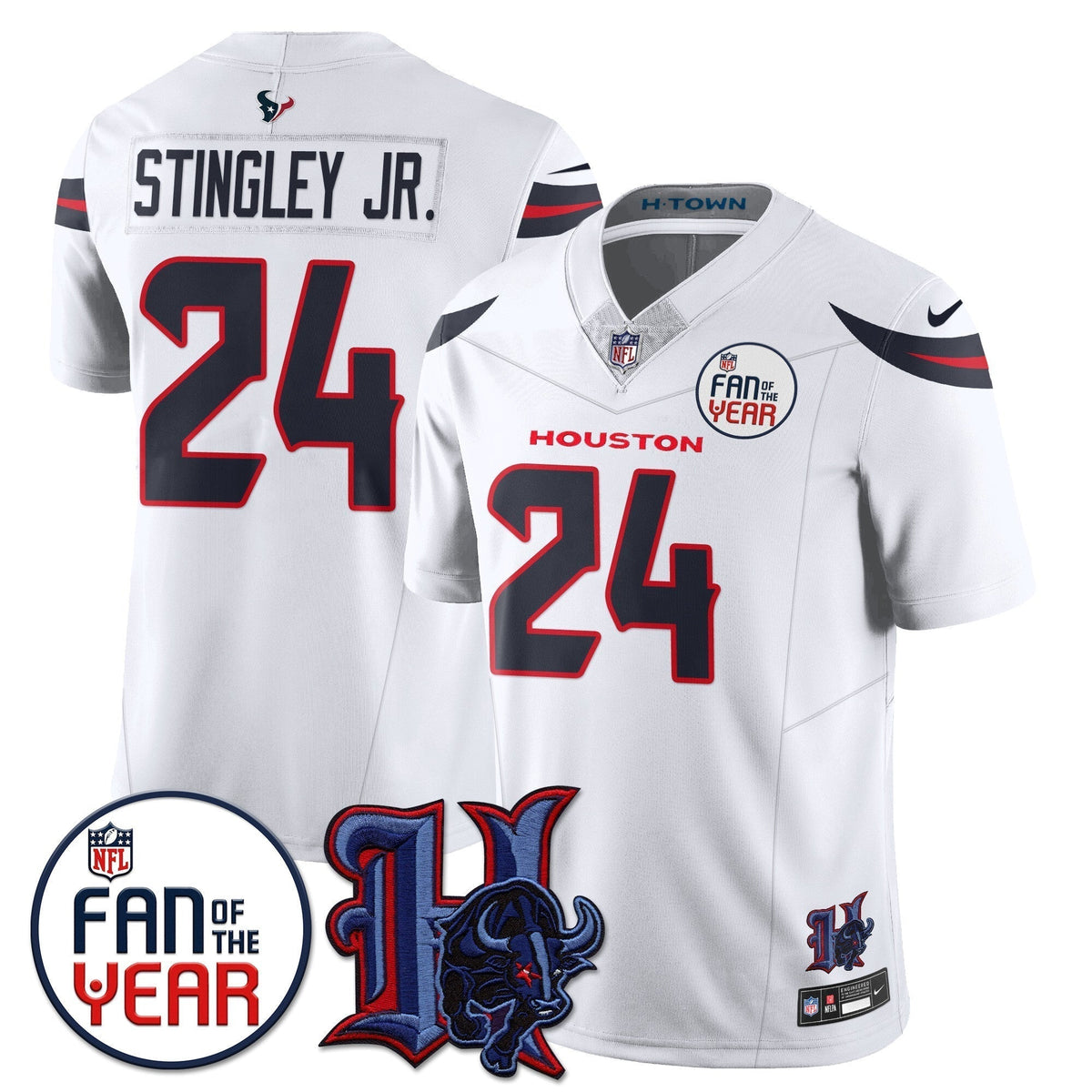 Houston Texans "Fan Of The Year" Jersey - All Stitched - image 8