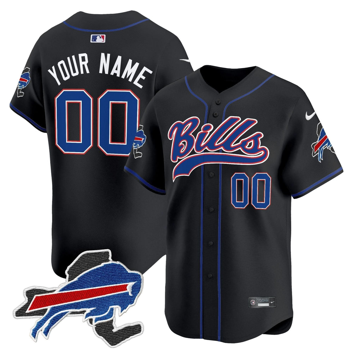 Buffalo Bills 2024 New York Patch Vapor Baseball Custom Jersey - All Stitched - image 6