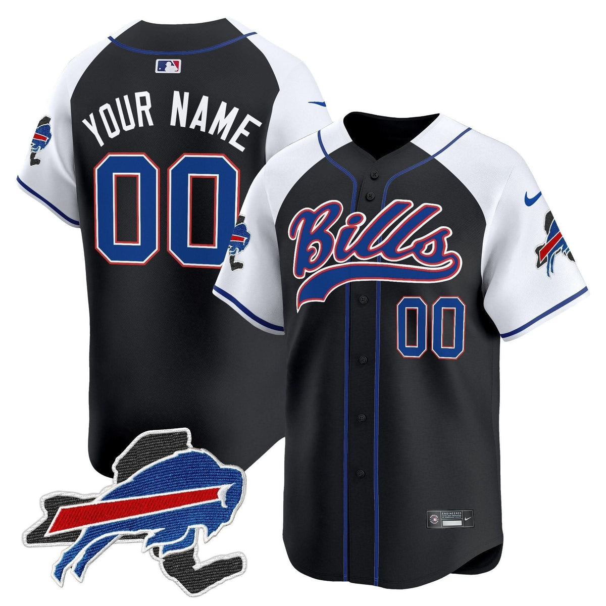 Buffalo Bills 2024 New York Patch Vapor Baseball Custom Jersey - All Stitched - image 1