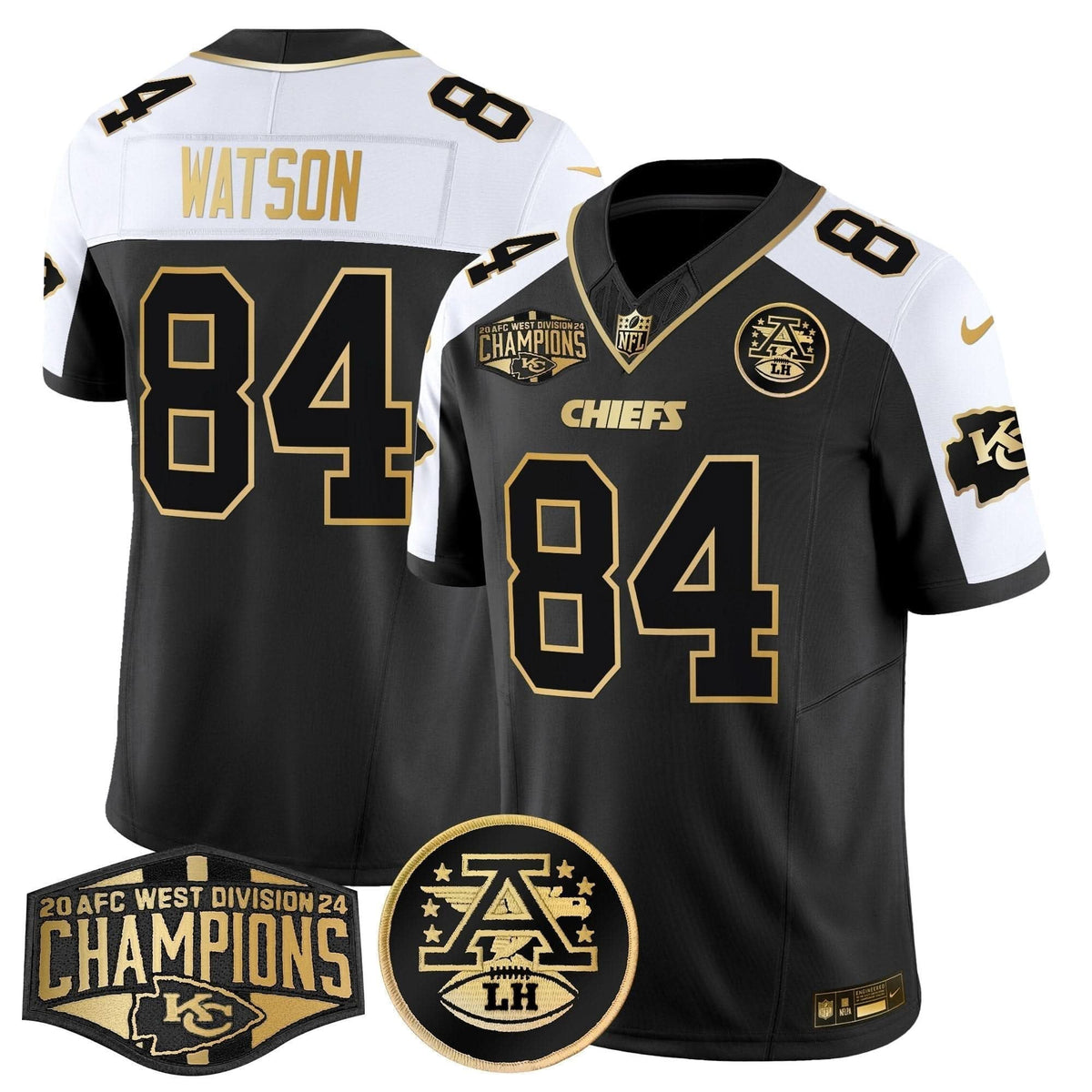 Chiefs 2024 AFC West Division Champions Patch Gold Vapor Limited Jersey - All Stitched - image 5