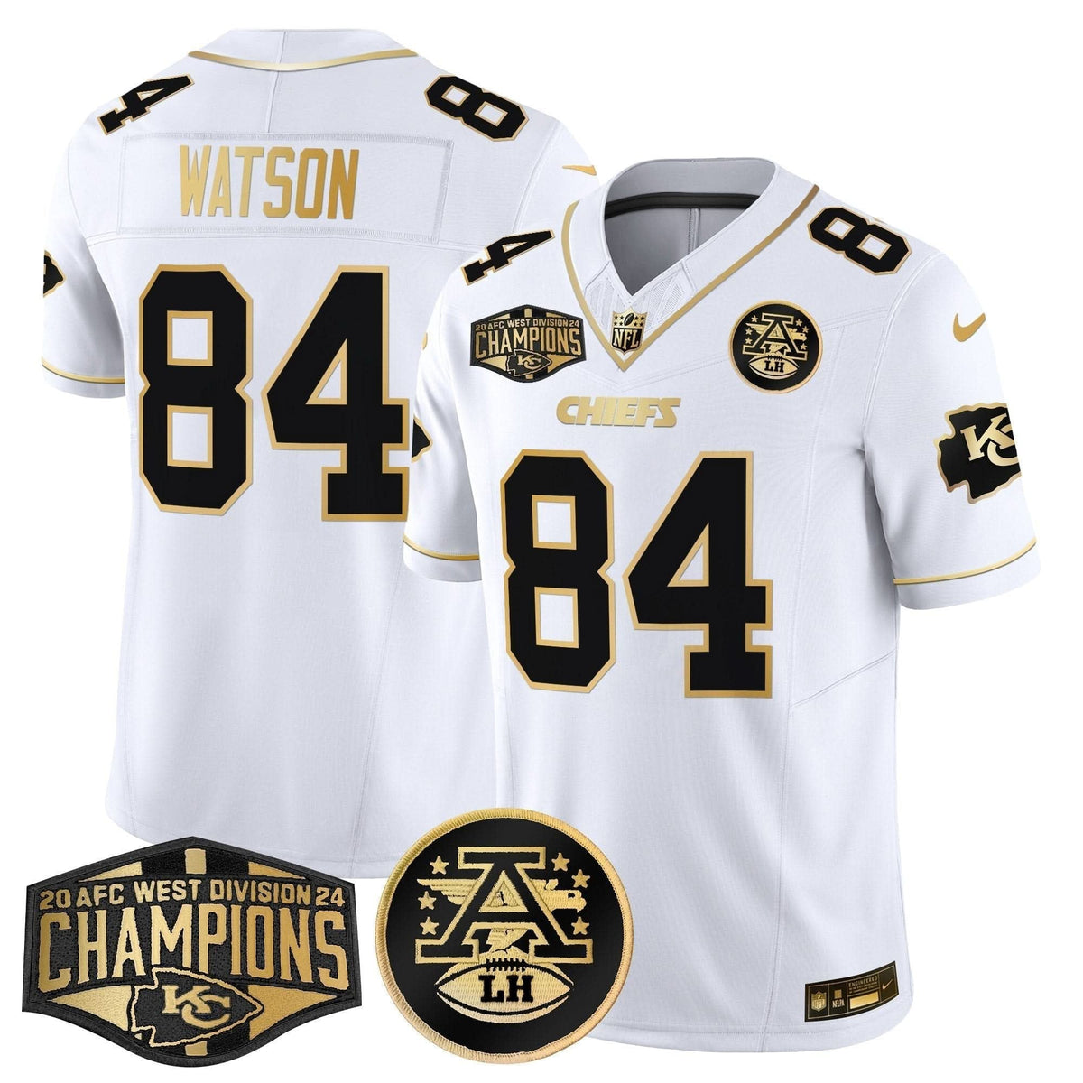 Chiefs 2024 AFC West Division Champions Patch Gold Vapor Limited Jersey - All Stitched - image 13