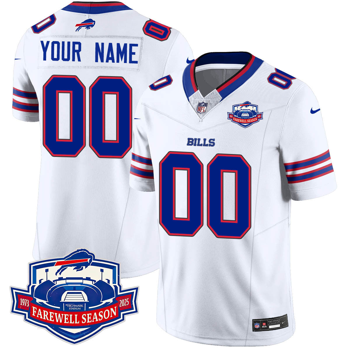 Buffalo Bills 2025 Custom Jersey All Stitched - Farewell to Highmark Stadium - image 4