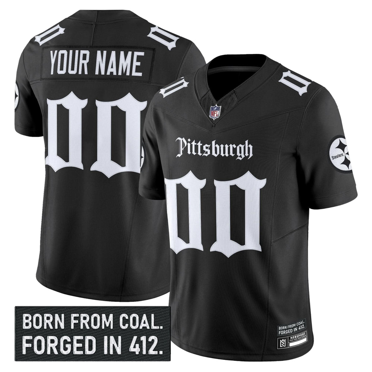 Pittsburgh Steelers 'Gothic Steel City Edition' Vapor Limited Custom Jersey - All Stitched - image 1