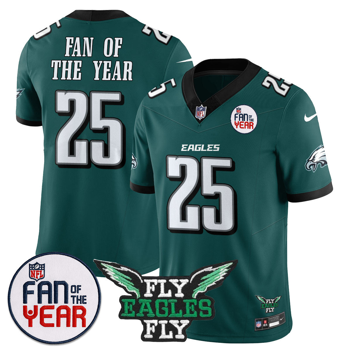 Philadelphia Eagles "Fan Of The Year" Jersey - All Stitched - image 2
