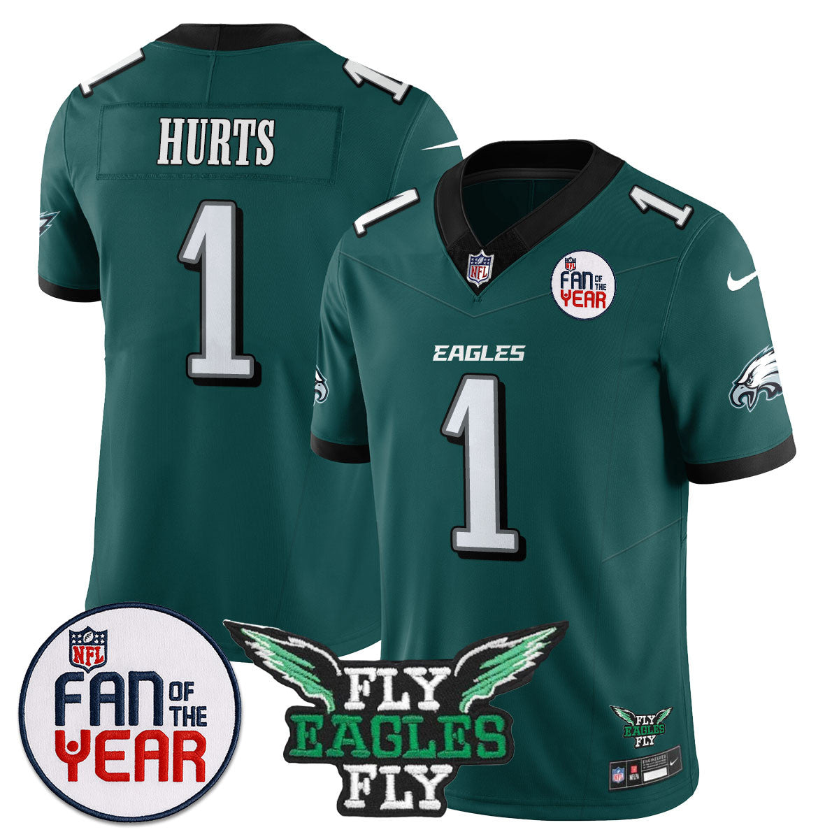 Philadelphia Eagles "Fan Of The Year" Jersey - All Stitched - image 3