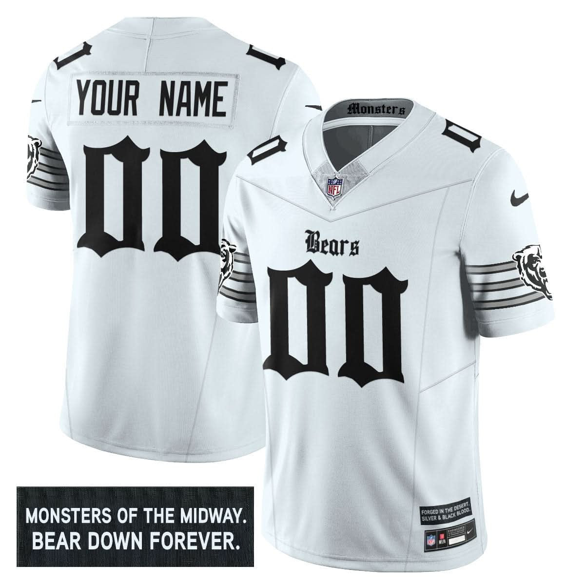 Chicago Bears 'Gothic Monsters Edition' Vapor Limited Custom Jersey - All Stitched - image 3