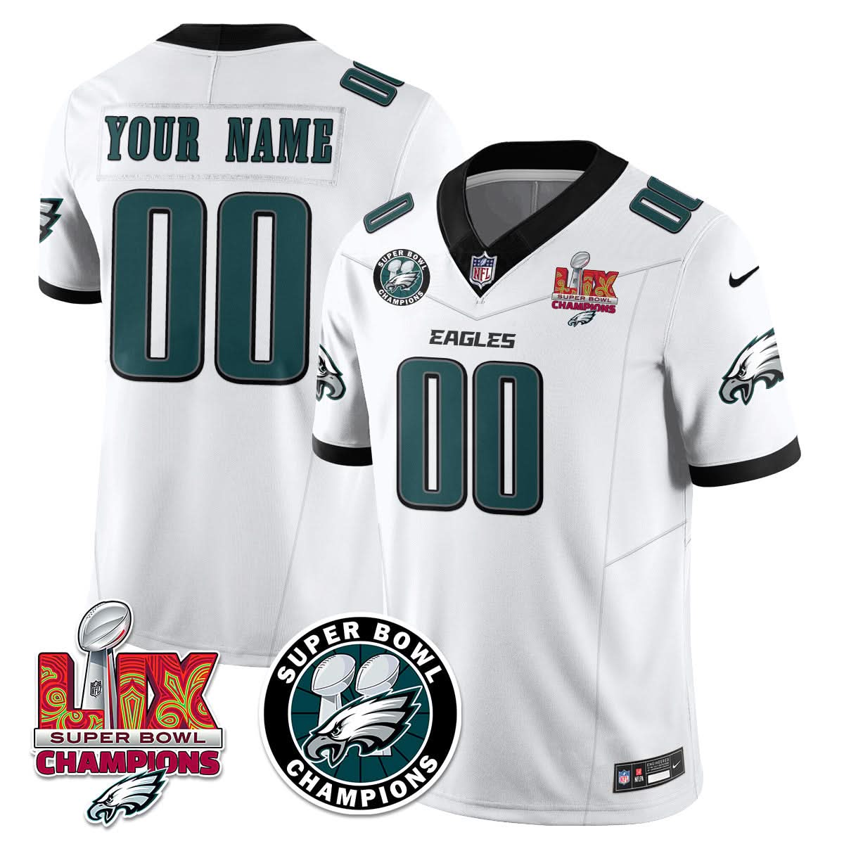 Philadelphia Eagles Super Bowl LIX Champions Custom Jersey - All Stitched - image 6
