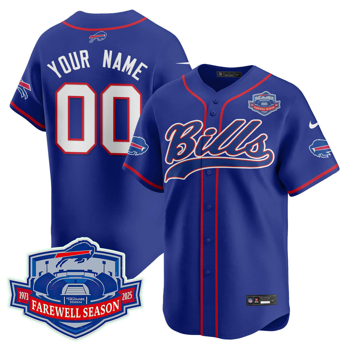 Buffalo Bills 2025 Baseball Custom Jersey All Stitched - Farewell to Highmark Stadium - image 3
