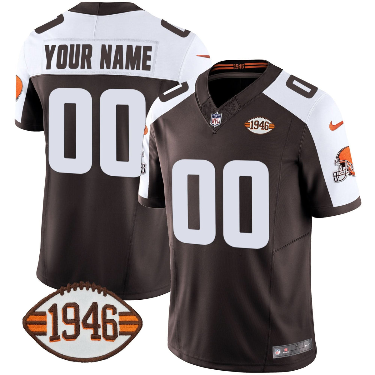 Browns 1946 75th Anniversary Patch Custom Jersey - All Stitched - image 2
