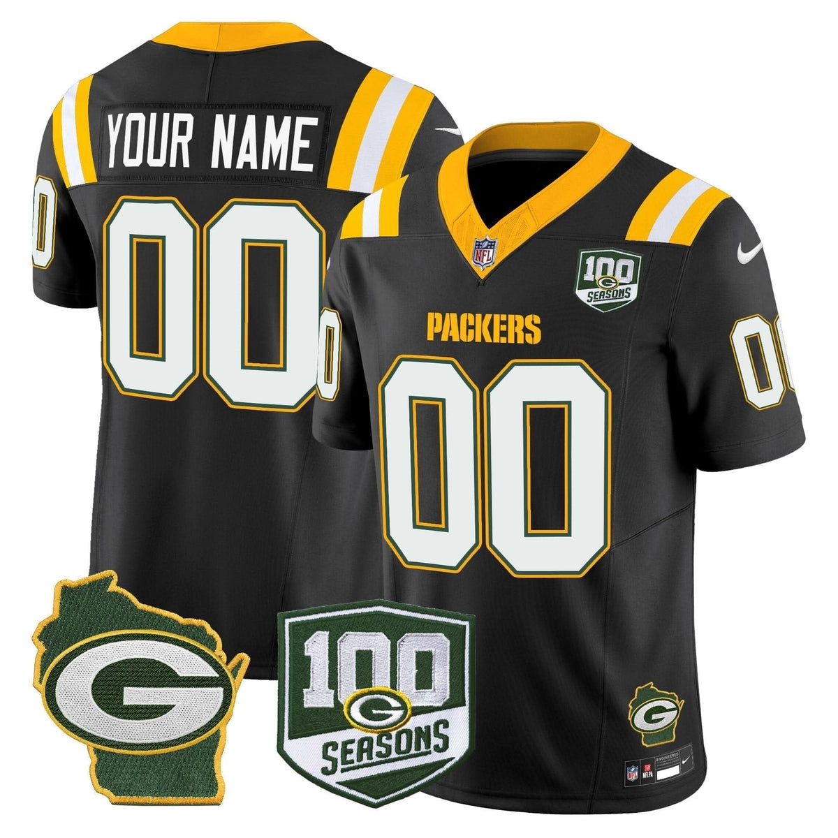 Packers 100th Season & Home Patch Vapor Limited Custom Jersey - All Stitched - image 5