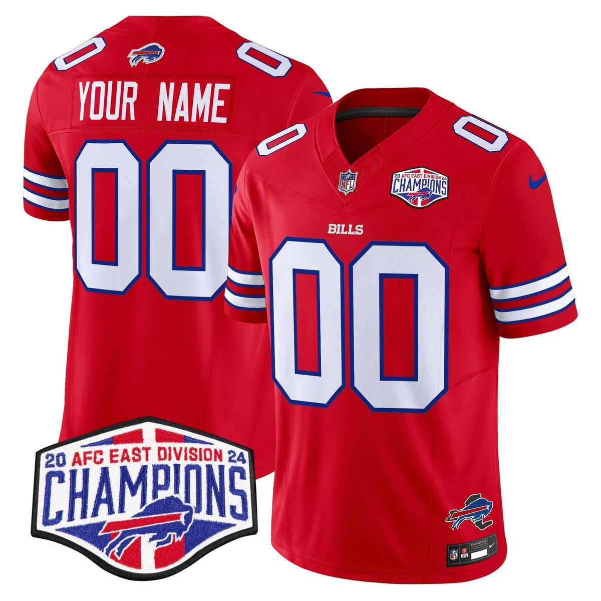 Bills 2024 AFC East Division Champions Vapor Limited Custom Jersey - All Stitched - image 2
